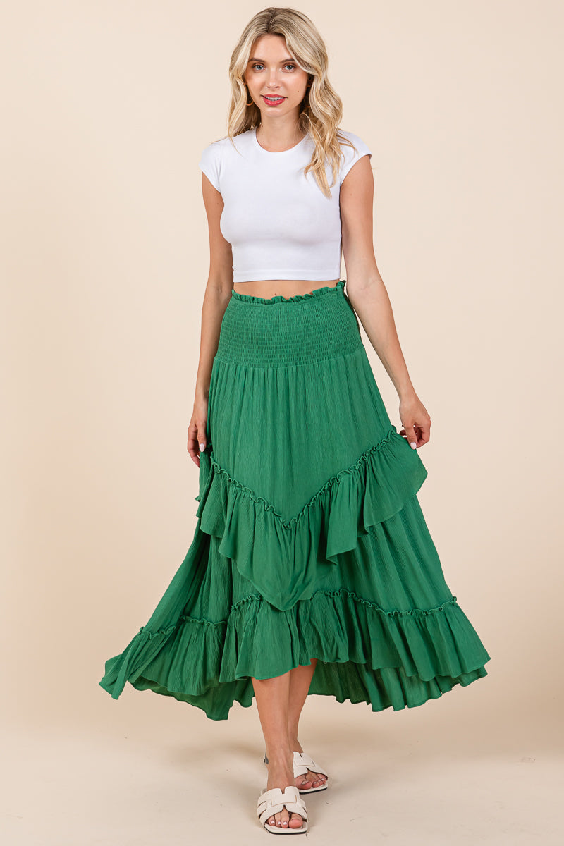 Asymetrical Ruffle Hem Convertible Skirt Dress