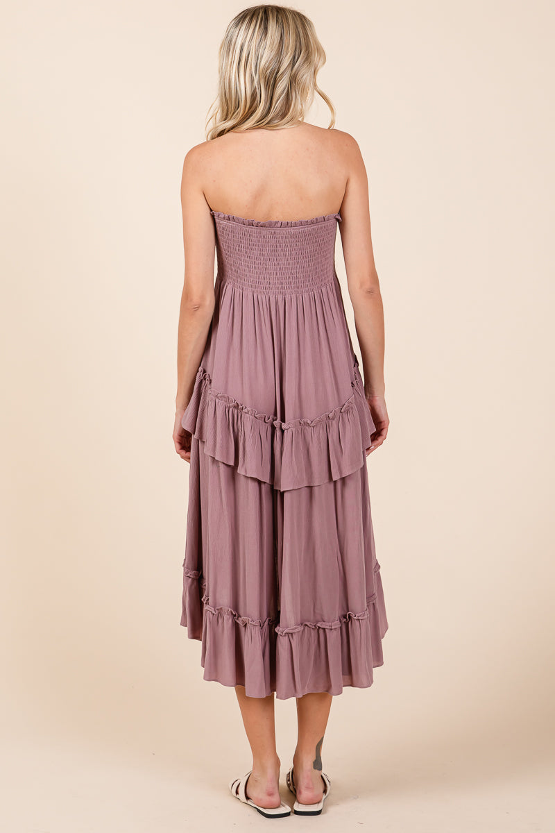 Asymetrical Ruffle Hem Convertible Skirt Dress