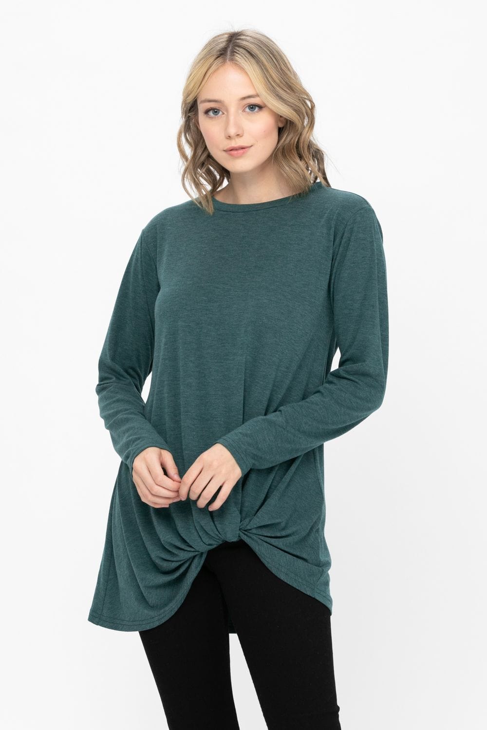 Comfy Soft Casual Twist Knot Tunics Tops Blouses T Shirts