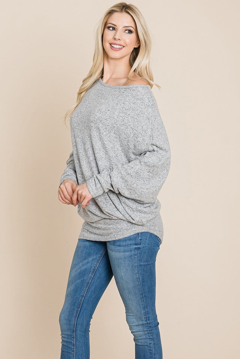 Casual Pullover Dolman Sleeve Knit Top