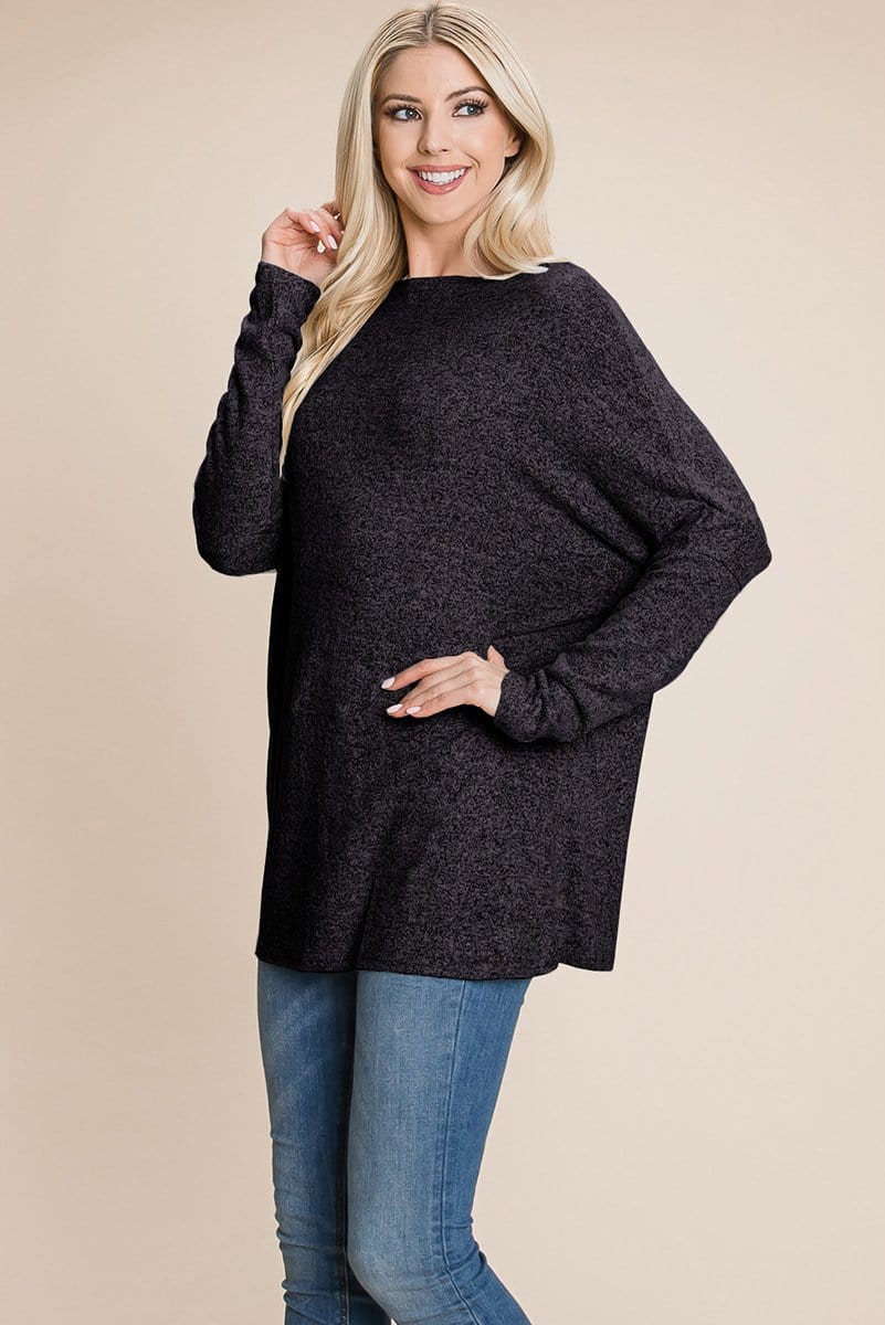 Casual Dolman Pullover Sweater Loose Fit Knit Top