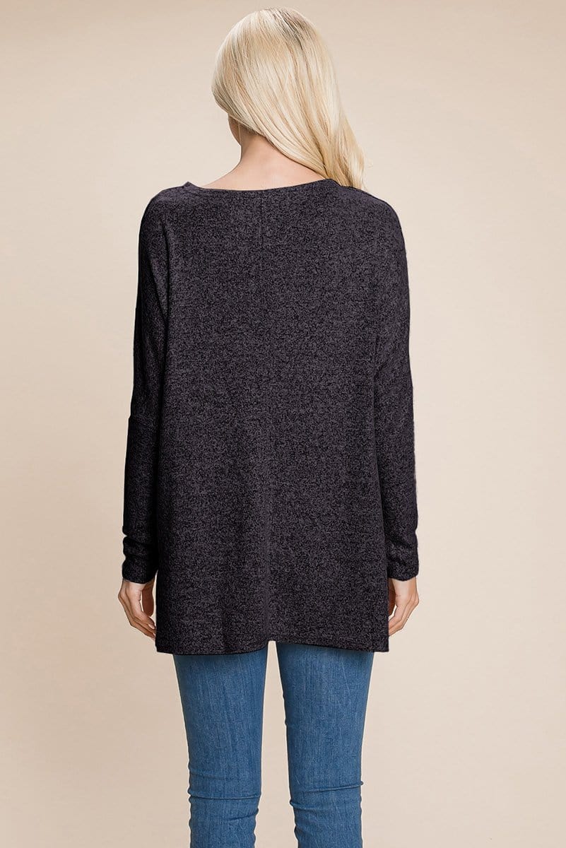 Casual Dolman Pullover Sweater Loose Fit Knit Top