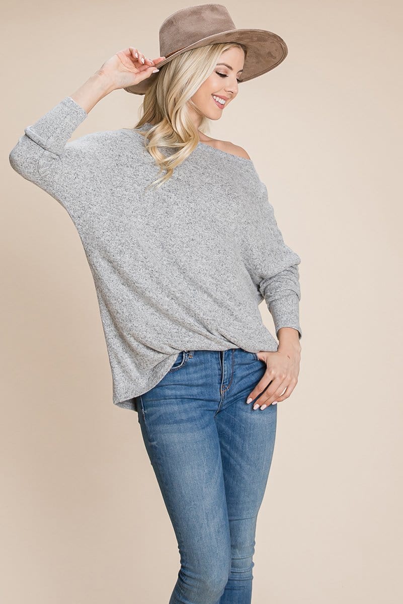 Casual Dolman Pullover Sweater Loose Fit Knit Top