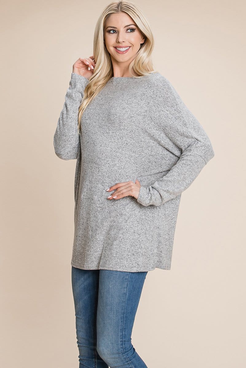 Casual Dolman Pullover Sweater Loose Fit Knit Top