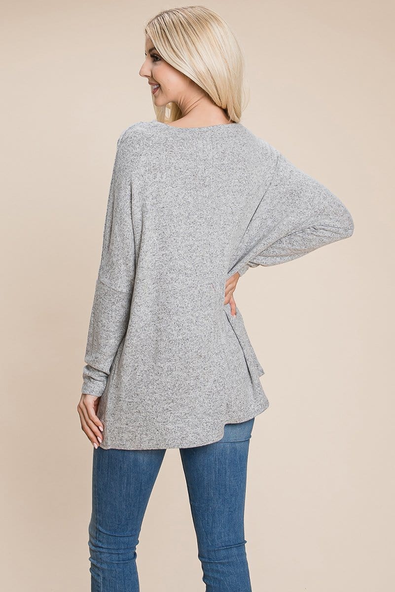 Casual Dolman Pullover Sweater Loose Fit Knit Top