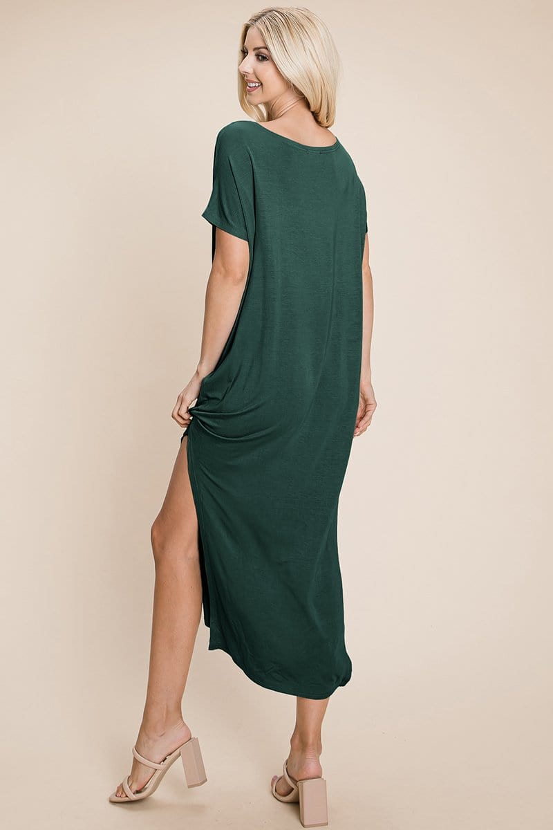 Side Split Maxi Tee Dress