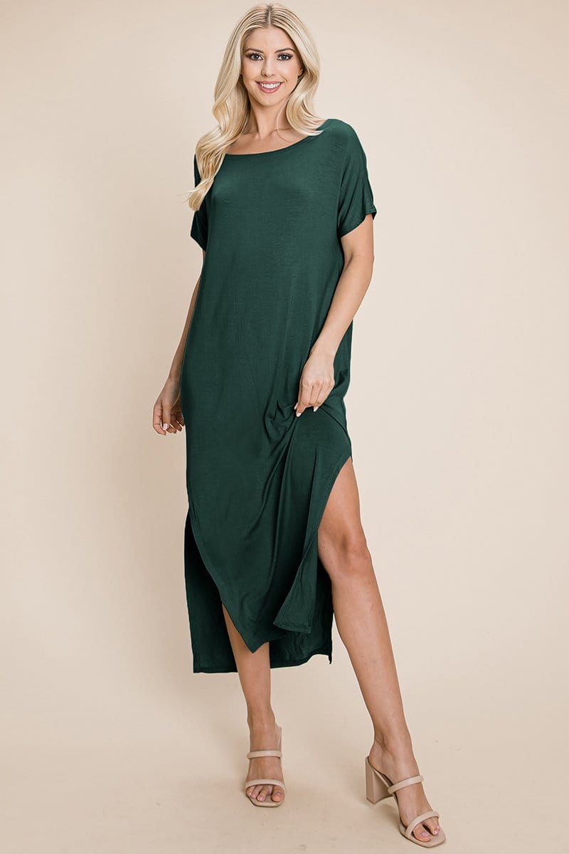 Side Split Maxi Tee Dress