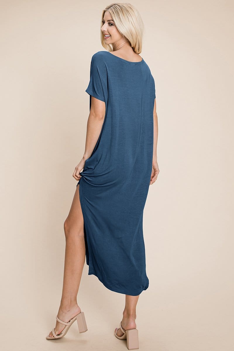 Side Split Maxi Tee Dress