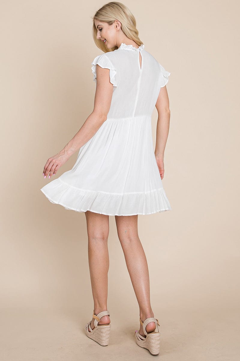 Ruffled Sleeveless Babydoll dress with pockets